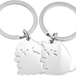 Matching Cat & Dog Keychain – Long-Distance Gift for Couples