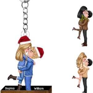 Doll Couple Kissing Keychain – Personalized Gift for Your Love