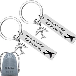 Long Distance Relationship Couple Keychain