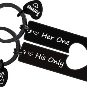 Forever Always Heart Couple Keychains – Matching Black Set