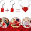 Interlocking Brick Heart Couple Keychain