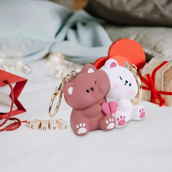 Valentine's Day Matching Bear Keychains – A Gift for Him & Her