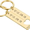 Golden Anniversary Engraved Date Couple Keychain