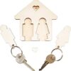 LAC Wooden Couple Keychain for Him and Her