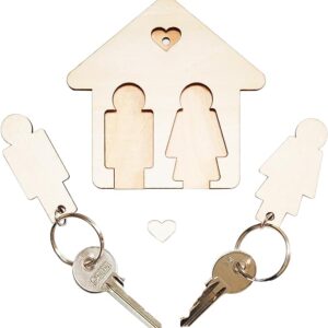 LAC Wooden Couple Keychain for Him and Her
