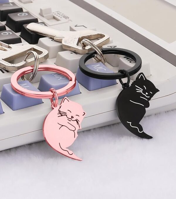 Matching Couple Gift for Boyfriend Girlfriend Friend Valentine's Day Gift Ideal Stuff for Him Her Best Cat Keychain