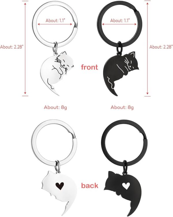 Matching Couple Gift for Boyfriend Girlfriend Friend Valentine's Day Gift Ideal Stuff for Him Her Best Cat Keychain