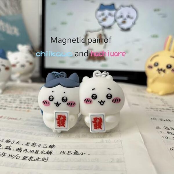 CHIWA & HACHI Magnetic Keychains – A Special Couple Gift