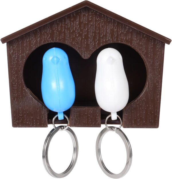 BESTOYARD Sparrow Bird Couple Keychain & Wall Key Holder – Coffee Color