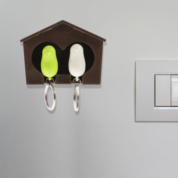 BESTOYARD Sparrow Bird Couple Keychain & Wall Key Holder – Coffee Color