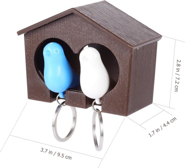 BESTOYARD Sparrow Bird Couple Keychain & Wall Key Holder – Coffee Color