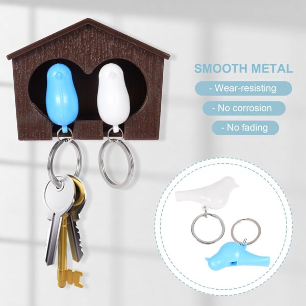 BESTOYARD Sparrow Bird Couple Keychain & Wall Key Holder – Coffee Color