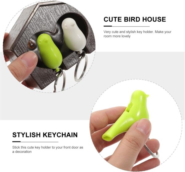 BESTOYARD Sparrow Bird Couple Keychain & Wall Key Holder – Coffee Color