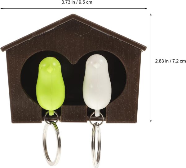 BESTOYARD Sparrow Bird Couple Keychain & Wall Key Holder – Coffee Color