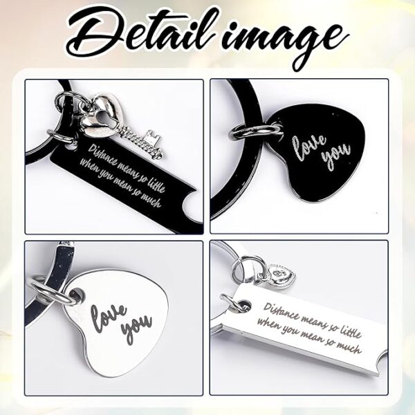 Long Distance Engraved Love Message Keychain – Gift for Boyfriend, Girlfriend, Husband, or Wife