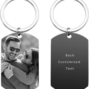 Personalized Photo Couple Keychain - Engraved Text