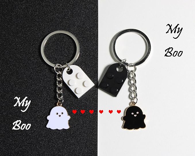 Matching Ghost Halloween Boo Couple Keychain