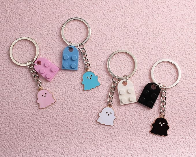 Matching Ghost Halloween Boo Couple Keychain