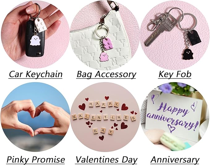 Matching Ghost Halloween Boo Couple Keychain